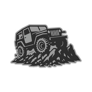 Off-Road USA Army Truck Climbing Rocks Silhouette Transfer Precision Cut Decal