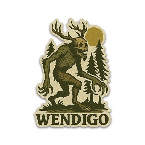 Wendigo Cryptid Retro Sticker (Peel N' Stick) 