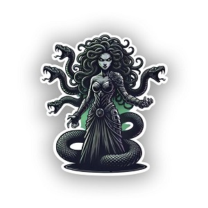 Imposing Medusa Gorgon Sticker  (Peel N' Stick)