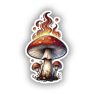 Fiery Ember Spiritual Shroom  Sticker (Peel N' Stick)