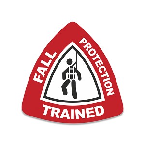Fall Protection Trained Hard Hat Sticker (Peel N' Stick)