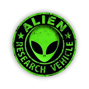 Alien Research Vehicle UFO  Sticker ( Peel N' Stick) 