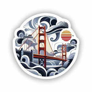 Modern Golden Gate Bridge Sticker (Peel N' Stick)