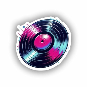 Retro Vinyl Record Sticker (Peel N' Stick)