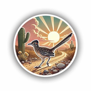 Sunrise Chaparral Bird Walking Sticker (Peel N' Stick)