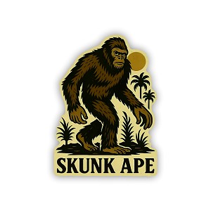 Skunk Ape Cryptid Retro  Sticker (Peel N' Stick)