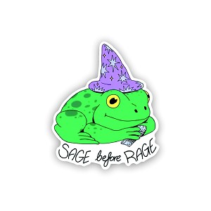 Sage Before Rage Witchy Frog Sticker (Peel N' Stick)