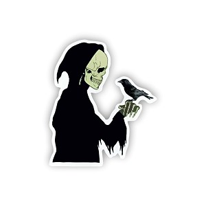 Grim Reaper Crow Sticker (Peel N' Stick)