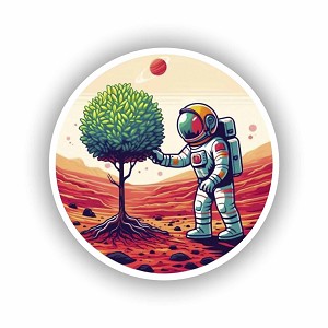 Mars Tree Planting  Sticker (Peel N' Stick)