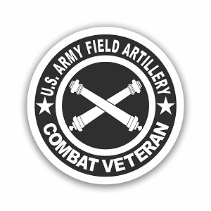 US Army Field Artillery Combat Veteran  Sticker (Peel N' Stick)