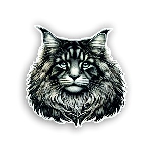 Maine Coon Cat  Sticker (Peel N' Stick)