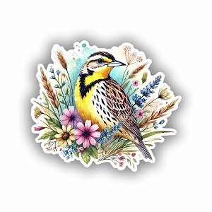 Watercolor Western Meadowlark Sticker (Peel N' Stick) 