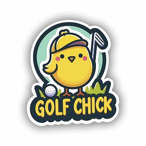 Golf Chick  Sticker (Peel N' Stick)