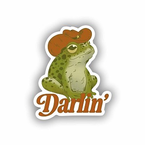Darlin Cowboy Frog Sticker (Peel N' Stick)