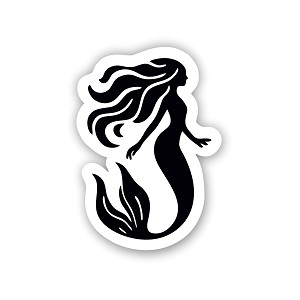 Minimalist Mermaid Silhouette  Sticker (Peel N' Stick)
