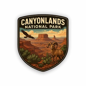 Canyonlands National Park Shield Emblem  Sticker (Peel N' Stick)