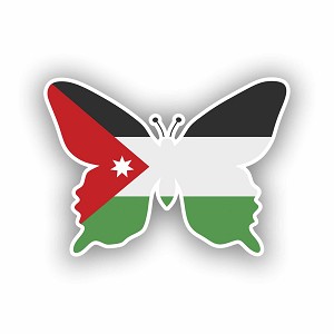 Jordan Butterfly Flag  Sticker (Peel N' Stick)