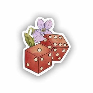 New Jersey State Flower and Dice  Sticker (Peel N' Stick)