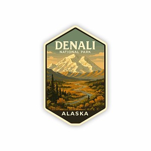Denali National Park Poster Sticker (Peel N' Stick)