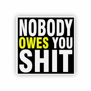 Edward & Co Sticker Nobody Owes You Shit  Sticker (Peel N' Stick)