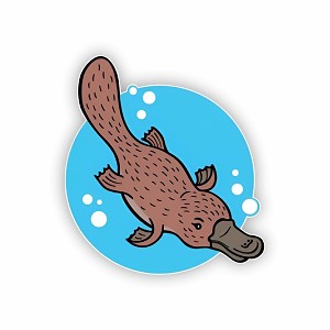 Cartoon Platypus  Sticker (Peel N' Stick)