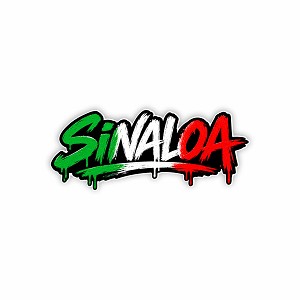 Sinaloa Mexican Flag Brush Lettering  Precision Cut Decal