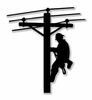 Electrical Worker Silhouete  Precision Cut Decal