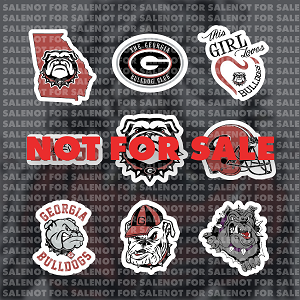 Georgia Bulldogs  Sticker Set  Peel and Stick (9 Stickers)