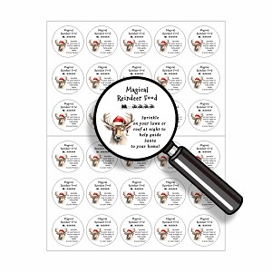 Christmas Reindeer  Round Dot Stickers