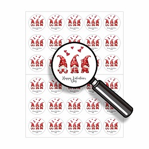 Thank You Gnome Valentines Day Round Dot Stickers
