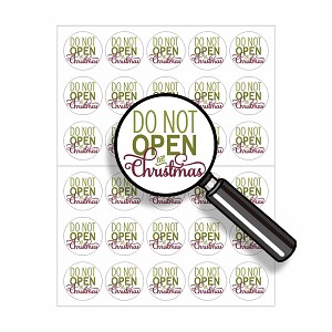 Do Not Open Til Christmas Round Dot Stickers