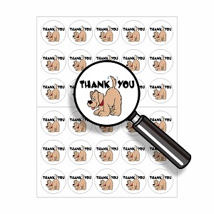Thank You Dog  Round Dot Stickers