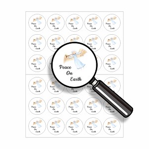 Christmas Angel   Round Dot Stickers