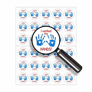 I Washed My Hands   Round Dot Stickers