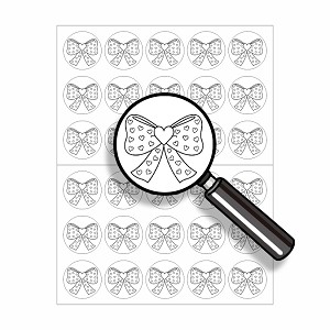 NK044 Black and White Heart Bow  Round Dot Stickers