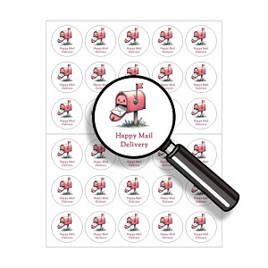 Valentines Day Happy Mail Round Dot Stickers Set