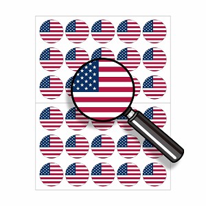 American Flag USA Round Dot Stickers Set