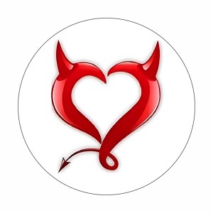 Devil Heart Round Dot Stickers Set