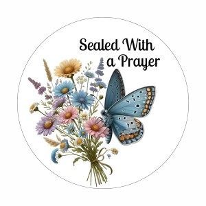 Sealed with A Prayer Butterflyl Round Dot Stickers Set