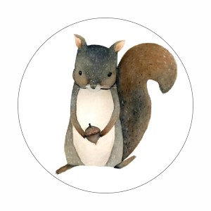 Woodland Squirrel  Round Dot Stickers Set