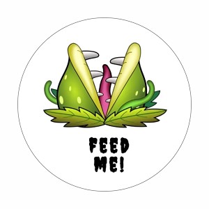 Feed me Plant Shop of Horrors Round Dot Stickers Set