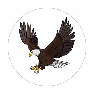 Eagle  Round Dot Stickers Set