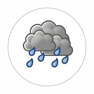 Rain Cloud Storm Round Dot Stickers Set 