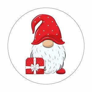 Christmas GNOME  Round Dot Stickers Set