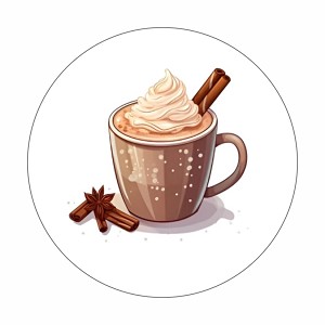 Hot Chocolate Cocoa Round Dot Stickers Set