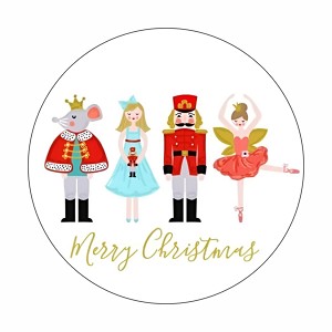 Christmas Nutcracker Round Dot Stickers Set
