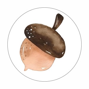 Fall Autumn Acorn Round Dot Stickers Set