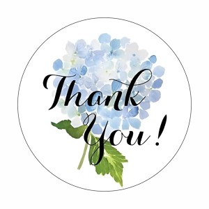 Thank You Hydrangea Round Dot Stickers Set