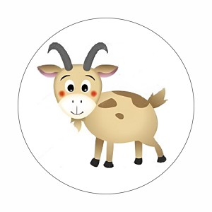 Cute Goat Round Dot Stickers Set