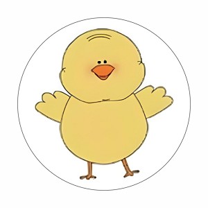 Baby Chick Round Dot Stickers Set